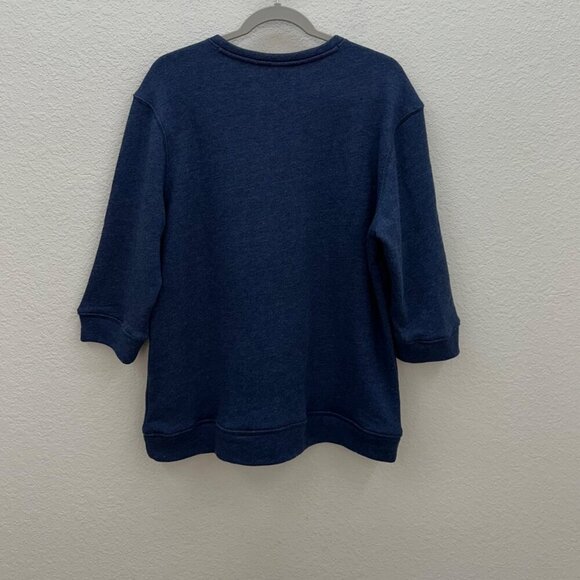 Cotton Traders Elephant Blue French Terry Pullover Sweatshirt Womens size 14 - Picture 5 of 5